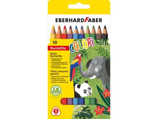 Kleurpotlood Eberhard Faber Jumbo 10 stuks driekantig in    kartonnen etui