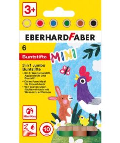 Kleurpotlood Eberhard Faber 3in1 6st. extra dikke kern van 10mm