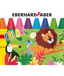 Waskrijt Eberhard Faber driekantig watervast etui à 12 stuks