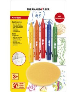 Badkrijtjes Eberhard Faber met spons 5st. op blisterkaart
