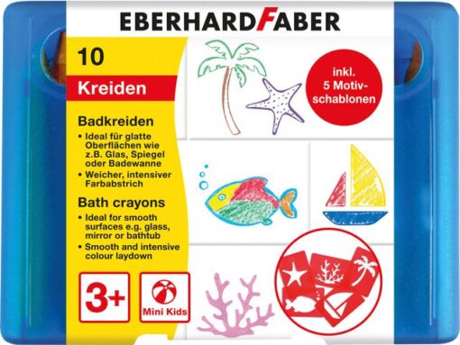 Badkrijt Eberhard Faber 10 stuks in bewaarbox incl. 5       patronen