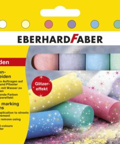 Stoepkrijt Eberhard Faber 6 glitterkleuren