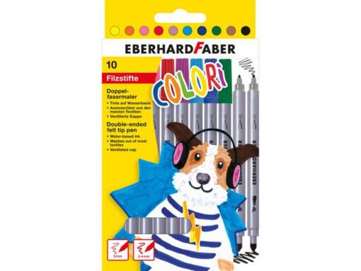 Viltstiften Eberhard Faber duo 0,8+1-3mm assorti etui à     10stuks