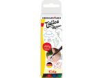 Tattoo stift Eberhard Faber Kids 4st. en 4in1 sjablonen. (zwart, blauw, groen en rood)