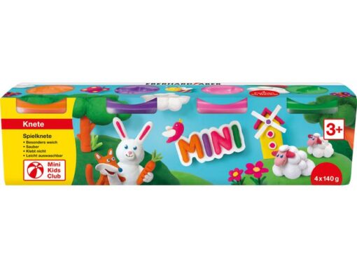 Kinderklei Eberhard Faber in beker,140gr oranje, roze,      groen, paars
