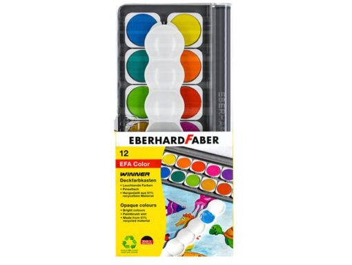 Verfdoos Eberhard Faber Winner 12 kleuren incl. mengpalet