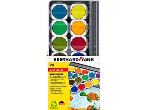 Verfdoos Eberhard Faber Winner 24 kleuren incl. mengpalet