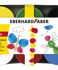 Vingerverf Eberhard Faber ass.kleuren 6x40ml in karton