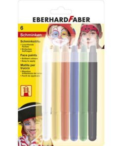 Schminkstiften Eberhard Faber draaibaar set 6 kleuren op    blisterkaart