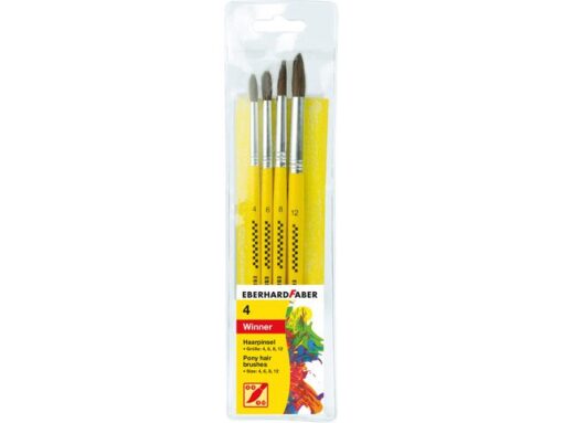 Penselenset Eberhard Faber ponyhaar maat 4-6-8-12
