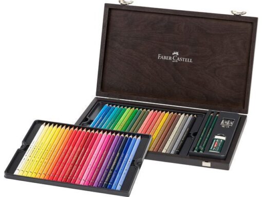 Faber Castell Kleurpotlood Faber-Castell Polychromos assorti kist á 48    stuks met accessoires