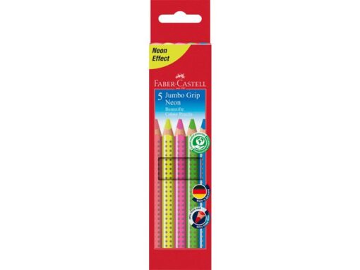 Faber Castell Kleurpotlood Faber-Castell Jumbo GRIP etui 5 kleuren