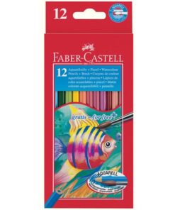 Faber Castell Aquarelpotlood Faber-Castell etui a 12 stuks + penseel