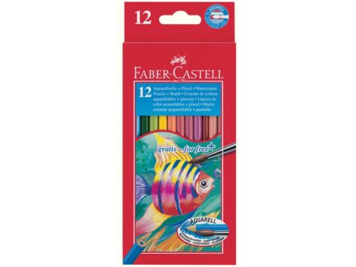 Faber Castell Aquarelpotlood Faber-Castell etui a 12 stuks + penseel