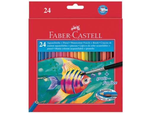 Faber Castell Aquarelpotlood Faber-Castell etui a 24 stuks + penseel