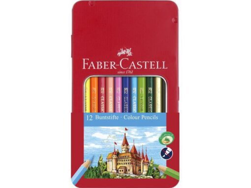 Faber Castell Kleurpotlood Faber-Castell Castle zeskantig metalen etui    met 12 stuks