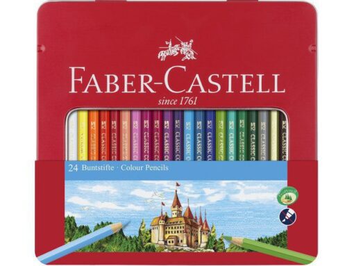 Faber Castell Kleurpotlood Faber-Castell Castle zeskantig metalen etui    met 24 stuks