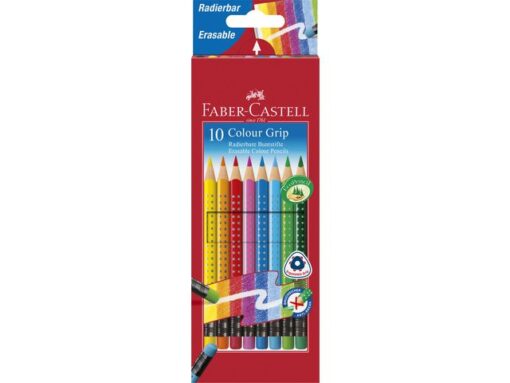 Faber Castell Kleurpotlood Faber-Castell GRIP 2001 uitgumbaar etui à 10   stuks
