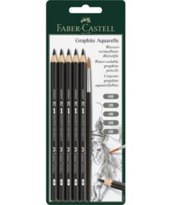 Faber Castell Aquarelpotlood Faber-Castell Graphite blister 5 stuks +     penseel