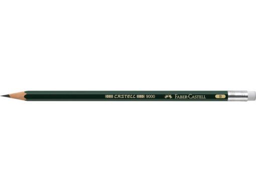 Faber Castell Potlood Faber-Castell 9000 B met gum