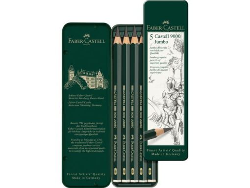 Faber Castell Potlood Faber-Castell 9000 Jumbo etui met 5 stuks