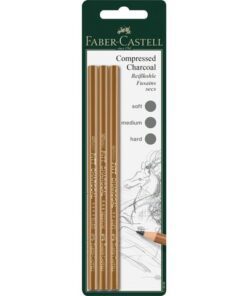 Faber Castell Houtskool Faber-Castell Pitt Monochrome geperst 3 stuks op  blister