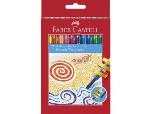 Faber Castell Waskrijt Faber-Castell draaibaar 12 stuks