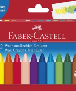 Faber Castell Waskrijt Faber-Castell driehoek etui à 12 stuks.