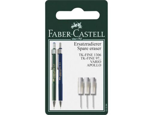 Faber Castell Reservegum Faber-Castell met reinigingsnaald set a 3 stuks
