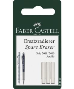 Faber Castell Reservegum Faber-Castell voor GRIP 2011/2010/Apollo blister a 3 stuks