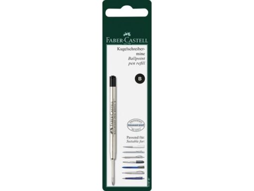 Faber Castell Vulling Faber-Castell Hexo balpen, B, Zwart op blisterkaart