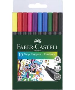 Faber Castell fineliner Faber-Castell GRIP 0,4mm etui a 10 stuks assorti