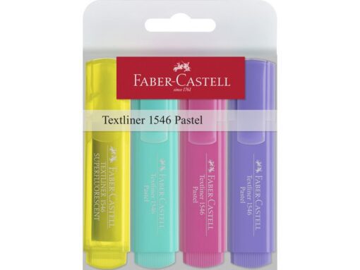 Faber Castell tekstmarker Faber-Castell 1546 etui met 4 stuks assorti