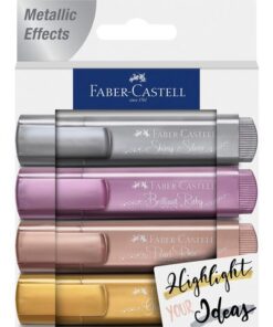 Faber Castell Tekstmarker Faber-Castell metallic etui 4 delig