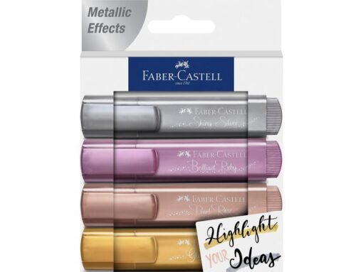 Faber Castell Tekstmarker Faber-Castell metallic etui 4 delig