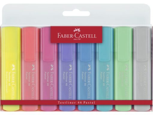 Faber Castell tekstmarker Faber-Castell 1546 etui met 8 stuks assorti     pastel