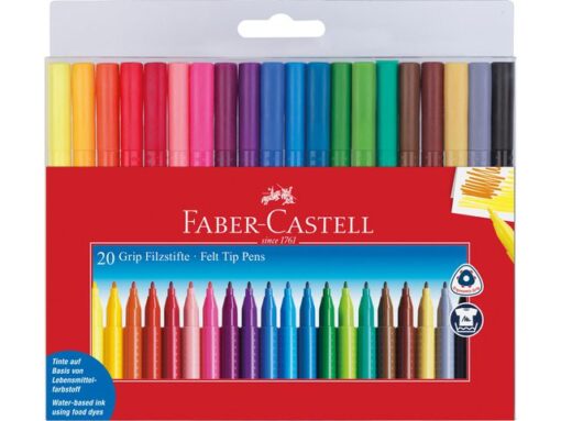 Viltstiften Faber Castell GRIP Colour etui 20 stuks