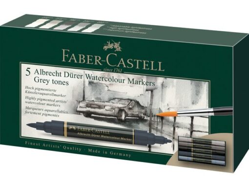 Faber Castell Aquarel marker Faber-Castell Albrecht Dürer, doos á 5 stuks Grey tones