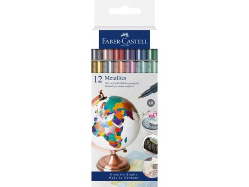 Faber Castell Marker Faber-Castell Metallic kleur assorti 12 stuks in etui