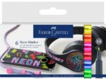 Faber Castell Markers Faber-Castell Neon kleur assorti 6 stuks in etui.