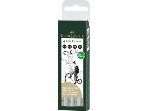 Tekenpen Faber Castell Ecco Pigment 4-delig etui