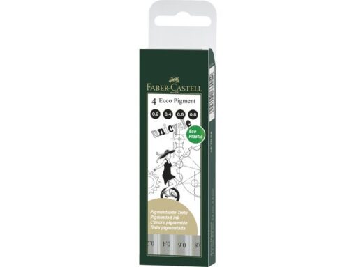 Tekenpen Faber Castell Ecco Pigment 4-delig etui