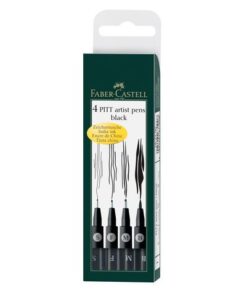 Faber Castell Tekenstift Faber-Castell Pitt Artist Pen 4-delig etui zwart