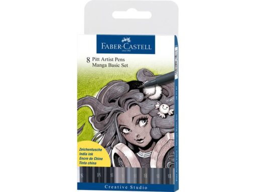 Faber Castell Tekenstift Faber-Castell Pitt Artist Pen Manga 8-delig etui Basic