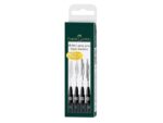 Faber Castell Tekenstift Faber-Castell Pitt Artist Pen etui 4 stuks zwart M/F/S/XS