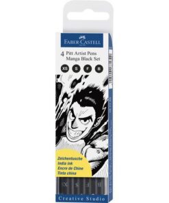 Faber Castell Tekenstift Faber-Castell Pitt Artist Pen Manga 4-delig etui Black