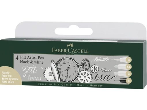 Faber Castell Tekenstift Faber-Castell set Pitt Artist Pen zwart en wit