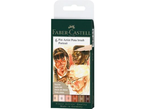 Faber Castell Tekenstift Faber-Castell Pen Brush "Portret" etui á 6 stuks