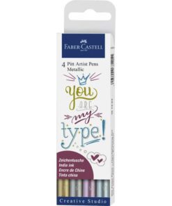 Faber Castell Tekenstift Faber-Castell Pitt Artist Pen metallic 4-delig   etui