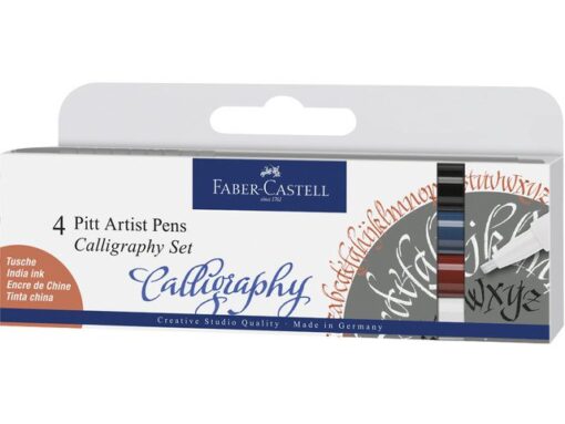 Faber Castell Tekenstift Faber-Castell Pitt Artist Pen kalligrafieset van 4st